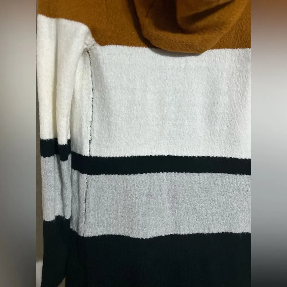 Street Wear Society Colorblock Hooded Open-Front Women's Sweater Cardigan S/P